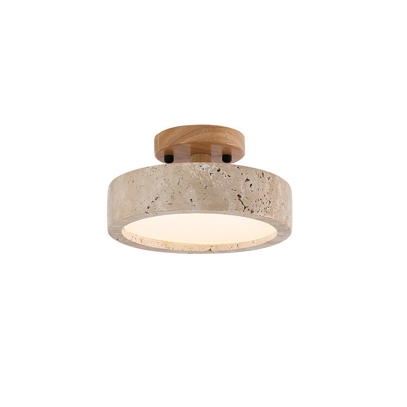 Lámpara de techo LED redonda de travertino minimalista moderna de 1 luz