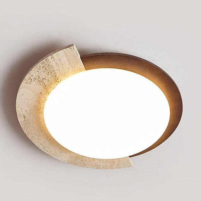 Retro Travertin geometrische LED-Deckenleuchte 1-flammig