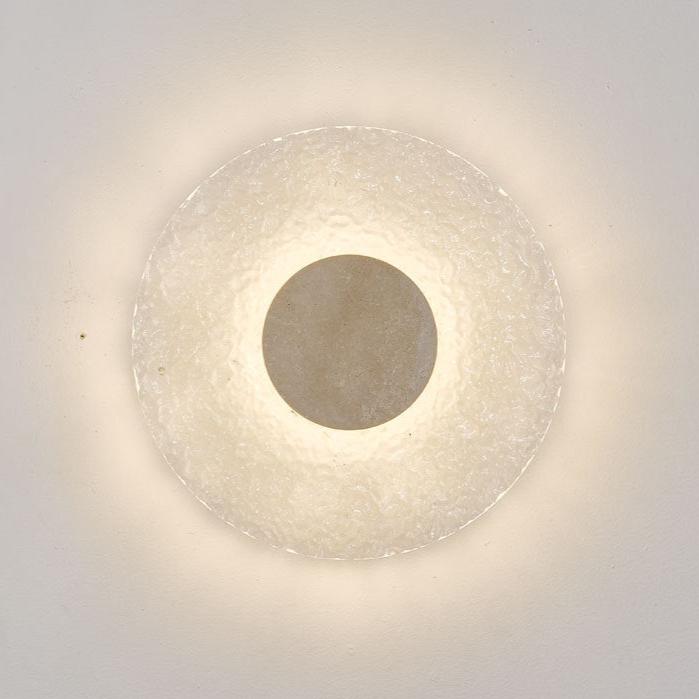 Moderne Travertin Acryl runde LED-Wandleuchte 1-flammig