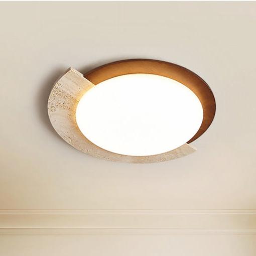Retro Travertin geometrische LED-Deckenleuchte 1-flammig