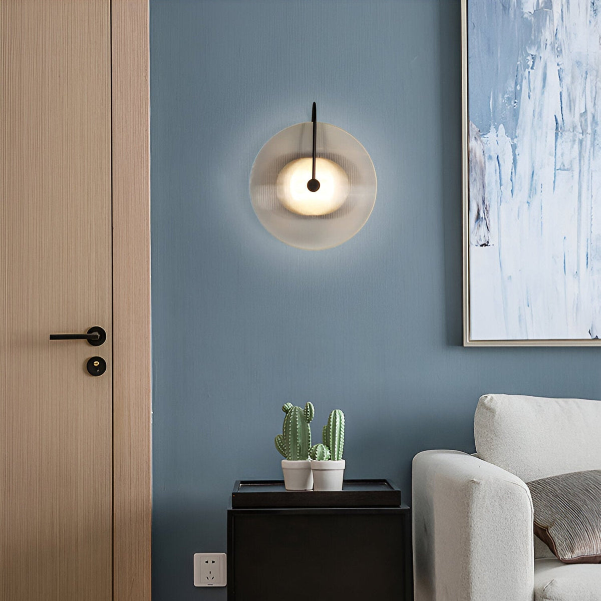 Postmodern Nordic Frosted Glass Round Wall Sconce LED 1-Light