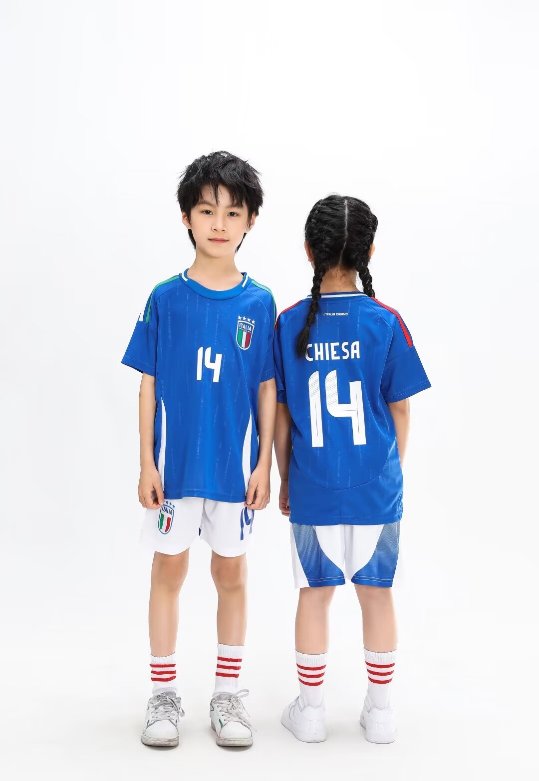 Kinder Voetbalshirt & Shorts Set Italië - Chiesa