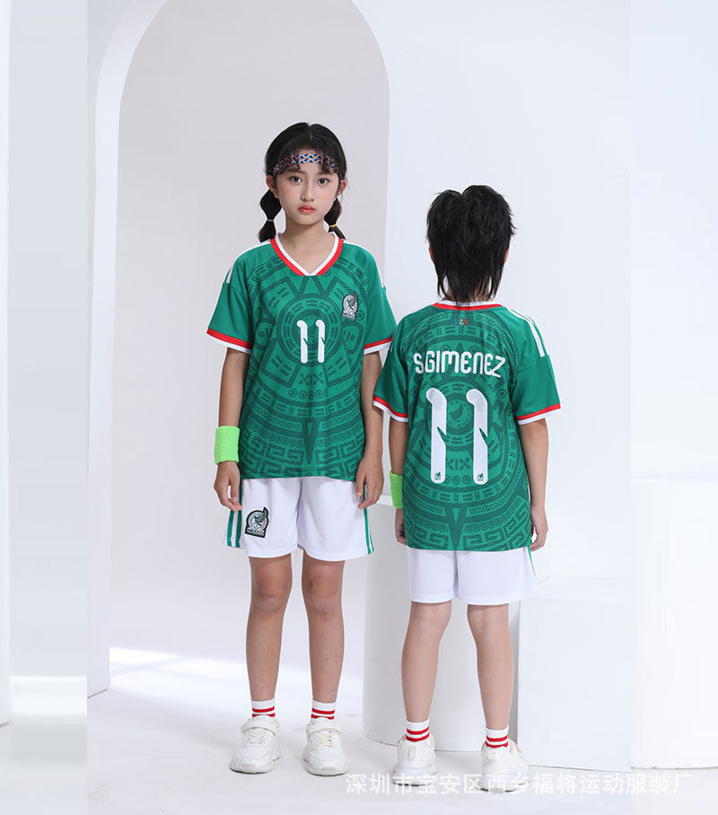 Voetbalshirt en korte broek set voor kinderen Mexico – Giménez