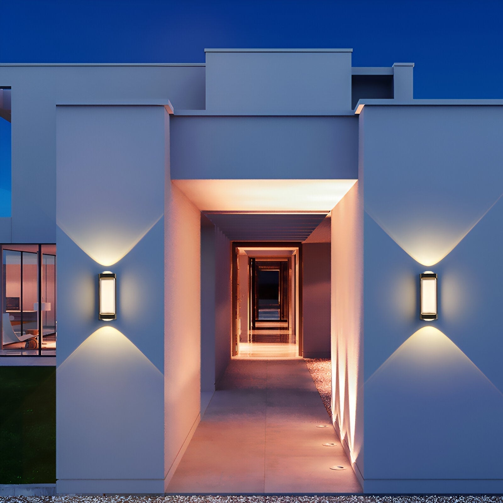 Nordische minimalistische Acryl rechteckige Außenwandleuchte LED Up-Down