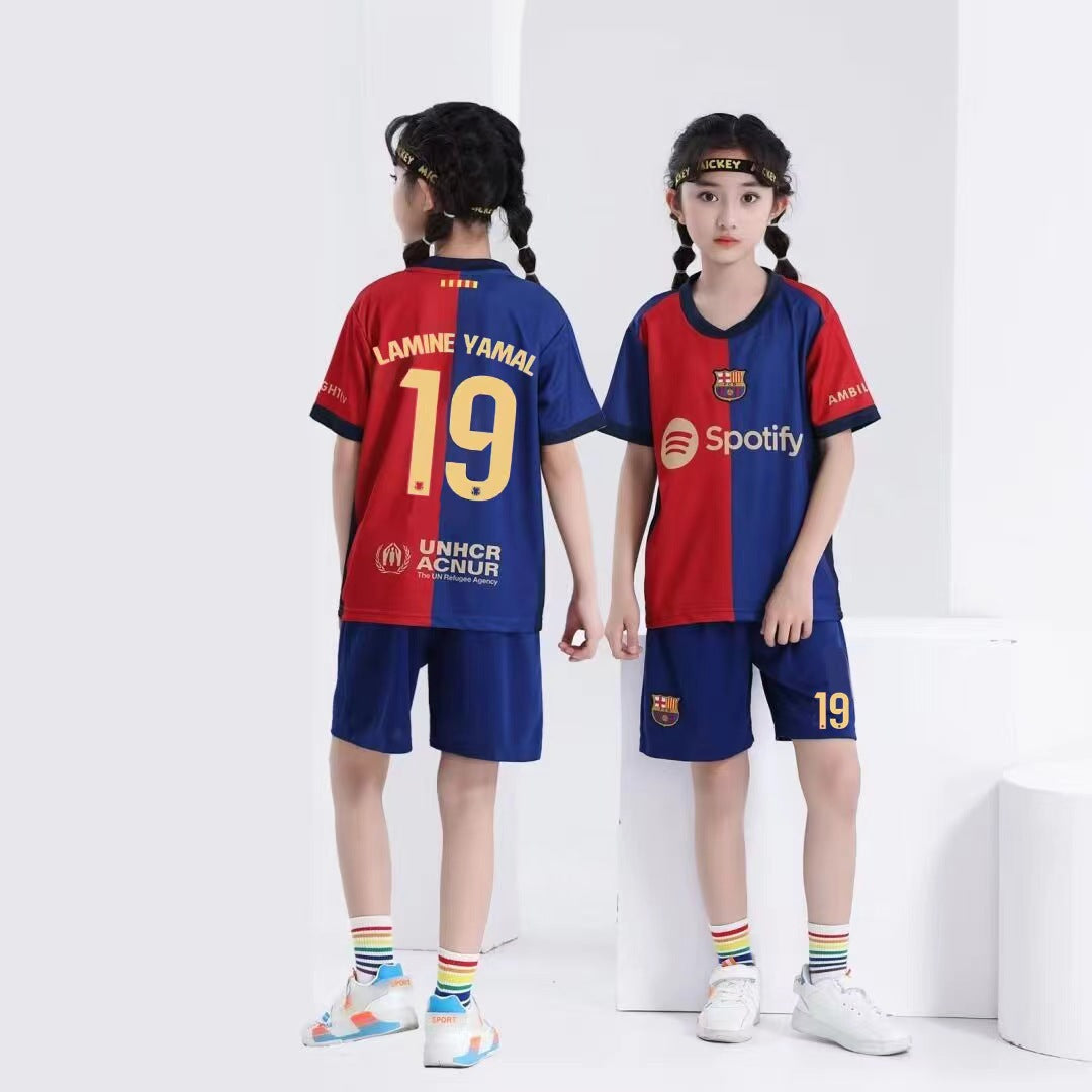 Conjunto de Camiseta y Pantalones Cortos de Fútbol para Niños Barcelona – Lamine Yamal