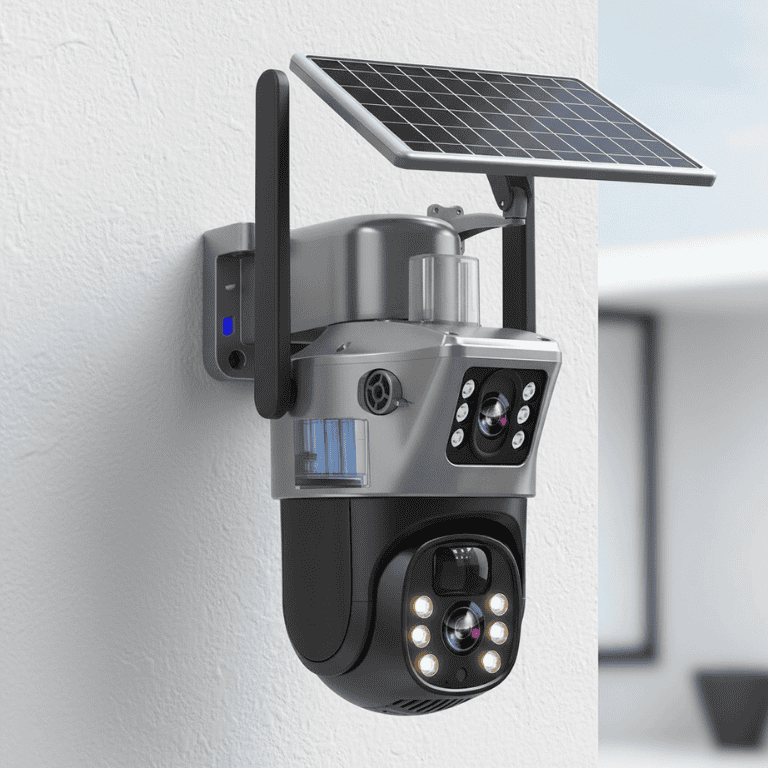 FORTICAM 4K – draadloze solar beveiligingscamera met dubbele lens en nachtzicht