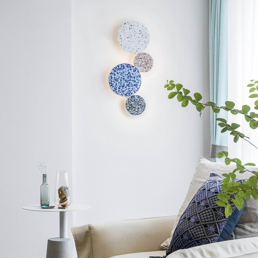 Moderner Terrazzo runder Wandleuchter LED 1-Flammig