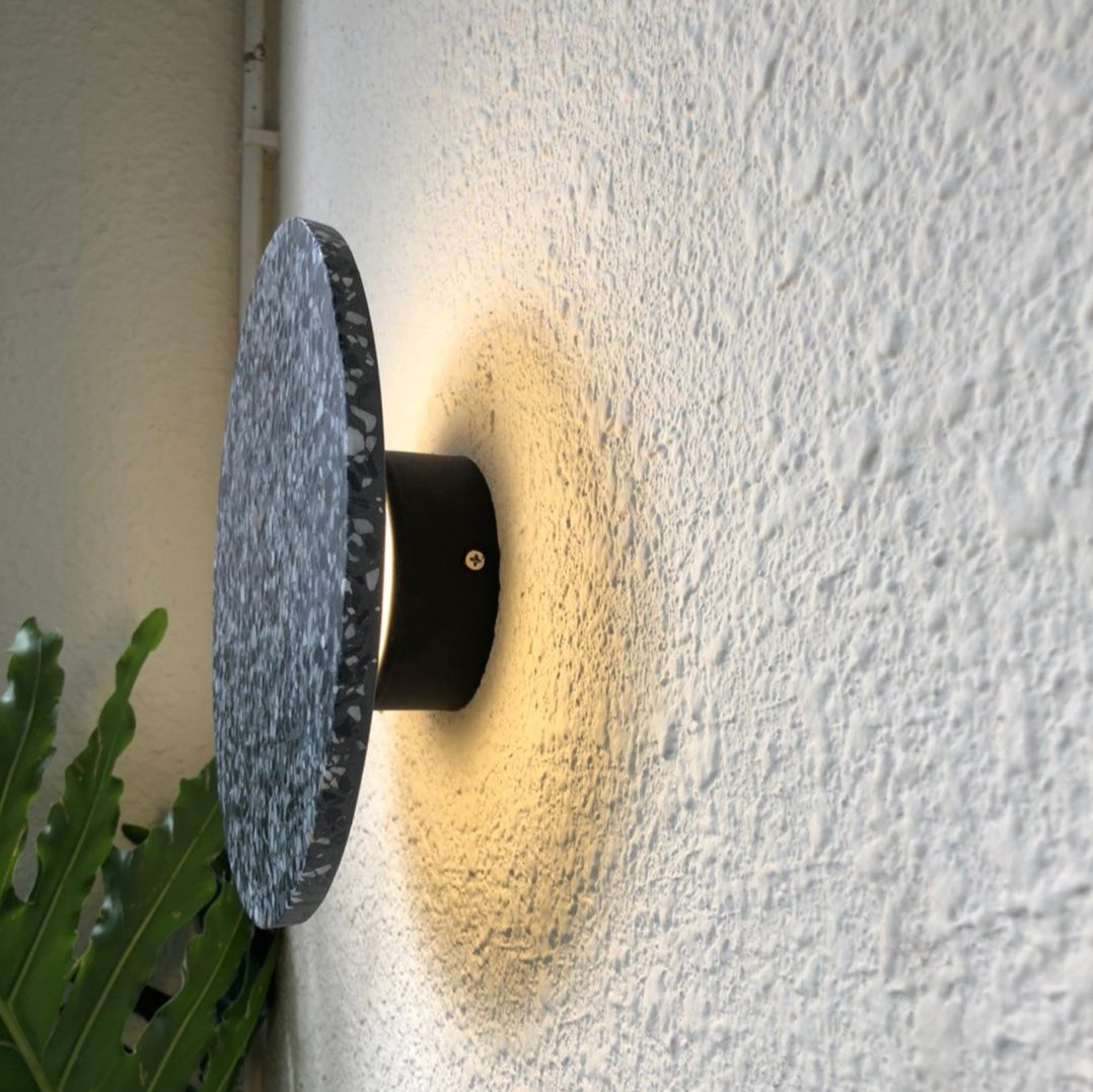 Moderner Terrazzo runder Wandleuchter LED 1-Flammig