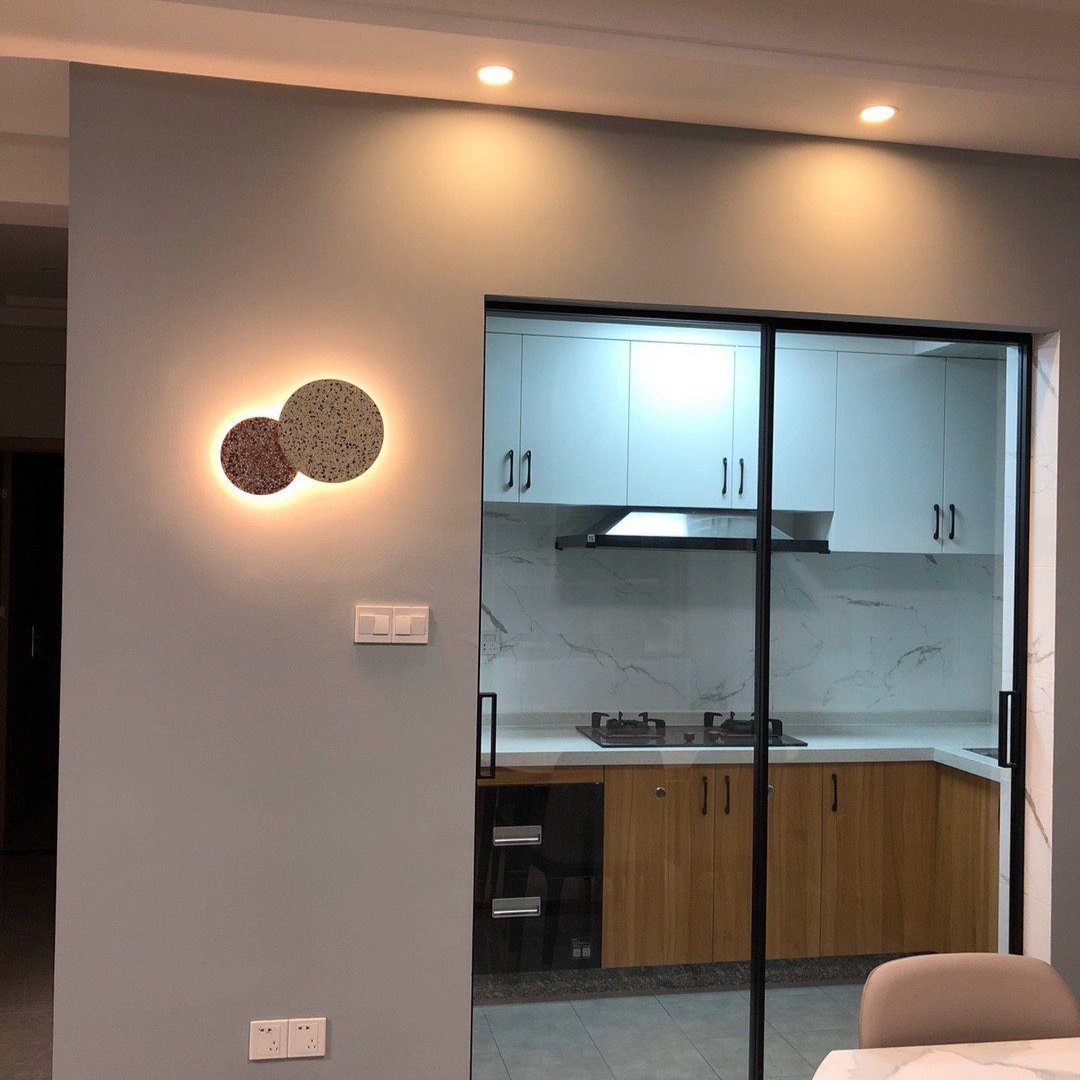 Moderner Terrazzo runder Wandleuchter LED 1-Flammig