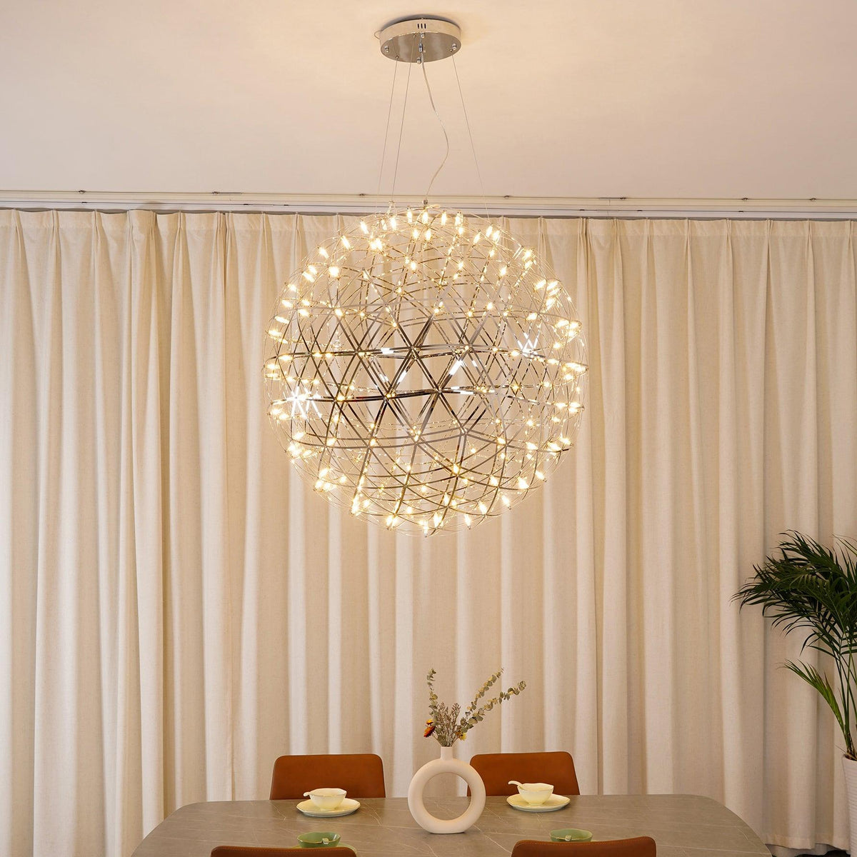 Modern Sphere Stainless Steel LED Pendant Light 1-Light