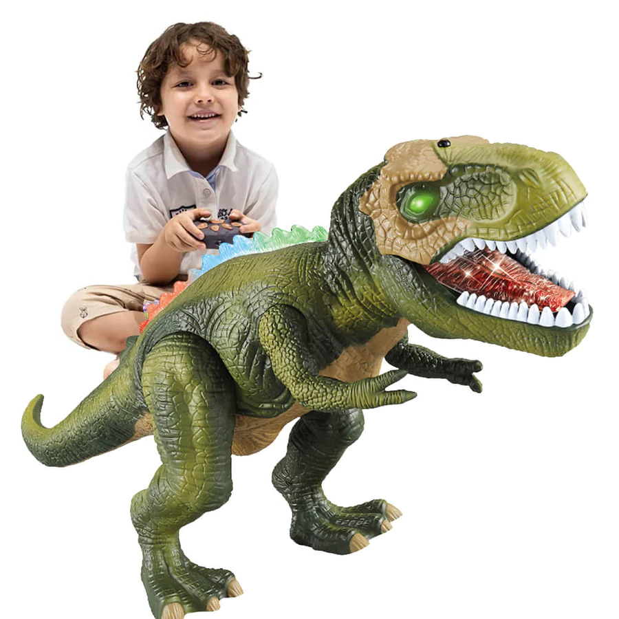 Interaktives Dinosaurierspielzeug | Fernsteuerbarer laufender T-Rex mit LED-Effekten