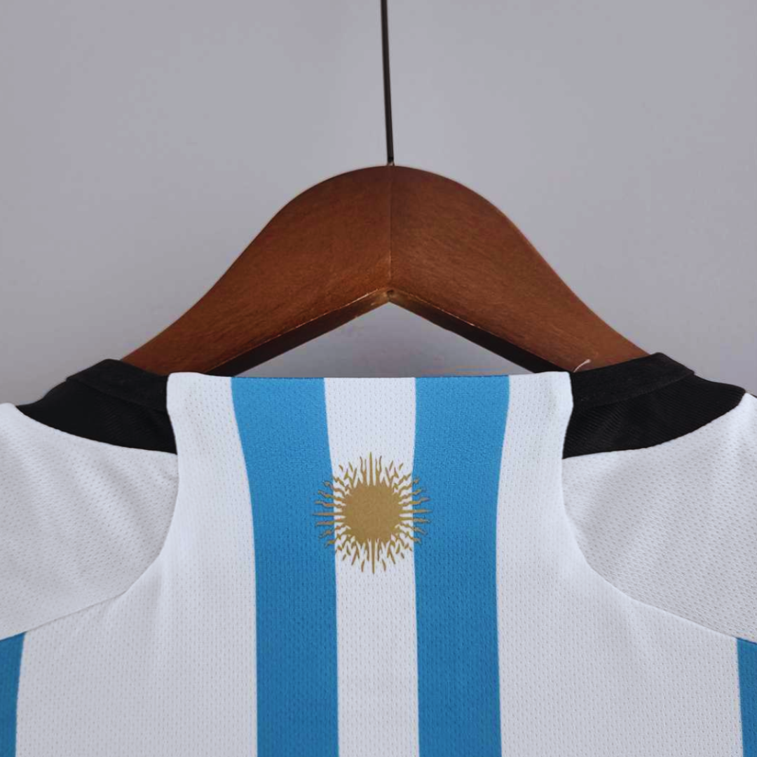 Camiseta de local de Argentina Ganadores Copa Mundial 2022