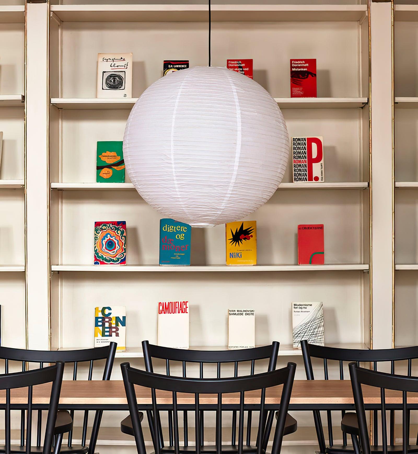 Lámpara colgante japonesa de globo de papel washi 1 luz