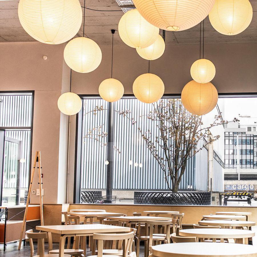 Lámpara colgante japonesa de globo de papel washi 1 luz