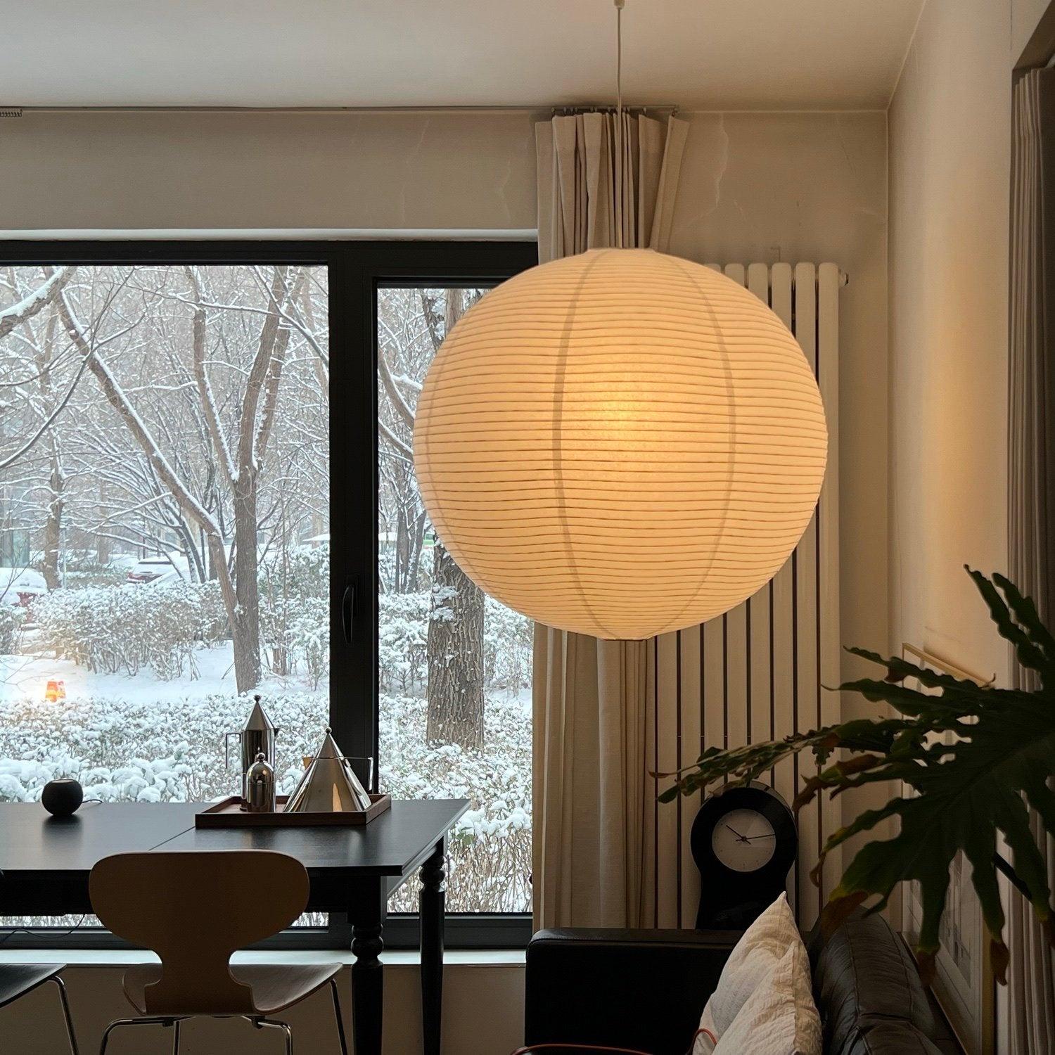Lámpara colgante japonesa de globo de papel washi 1 luz