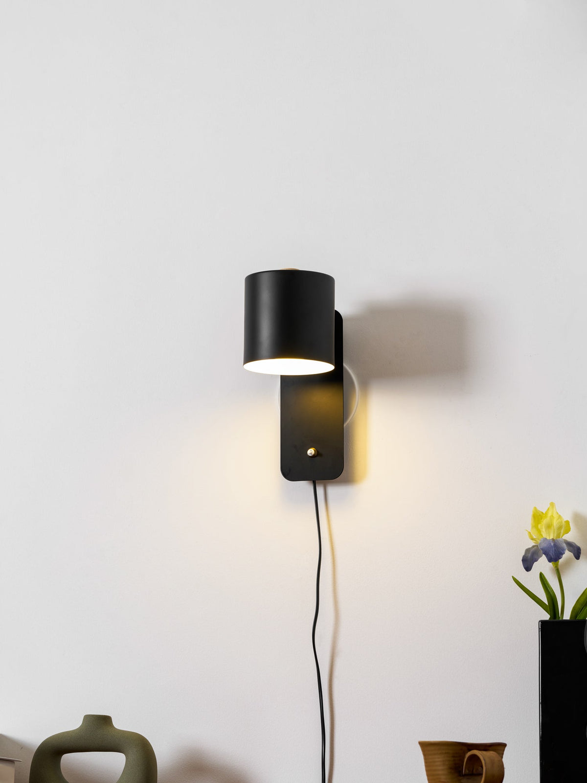 Applique da parete moderna minimalista cilindrica rotante a spina a 1 luce