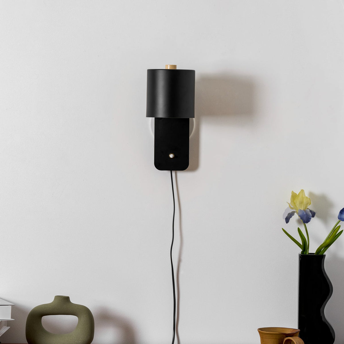 Applique da parete moderna minimalista cilindrica rotante a spina a 1 luce