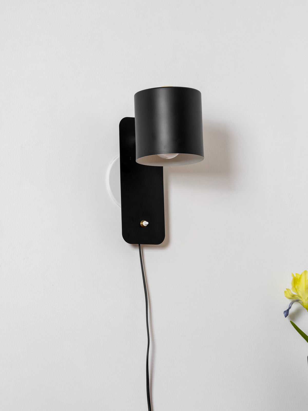 Applique da parete moderna minimalista cilindrica rotante a spina a 1 luce