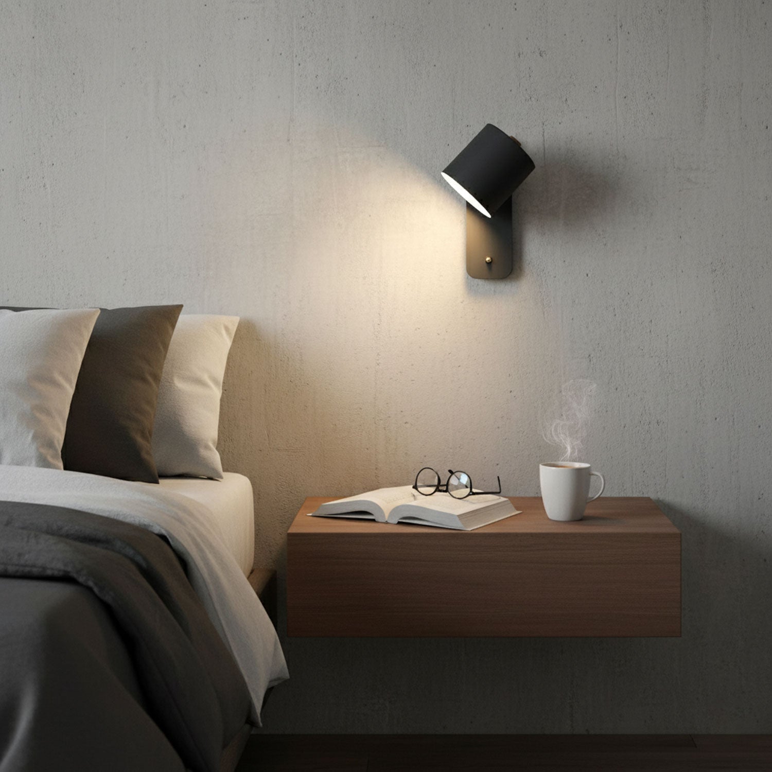 Moderne minimalistische draaibare cilindervormige LED-wandlamp, 1-licht