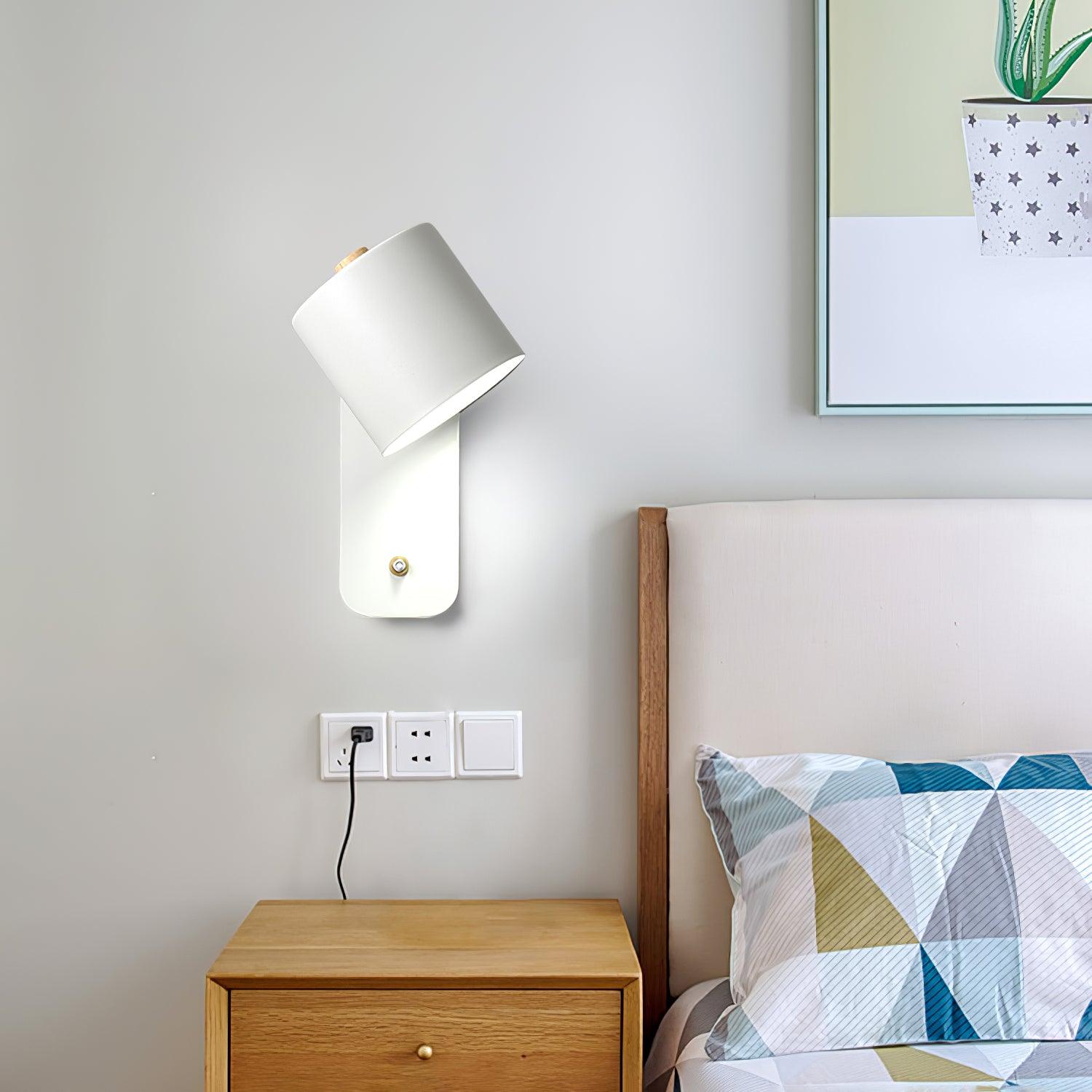 Moderne minimalistische draaibare cilindervormige LED-wandlamp, 1-licht
