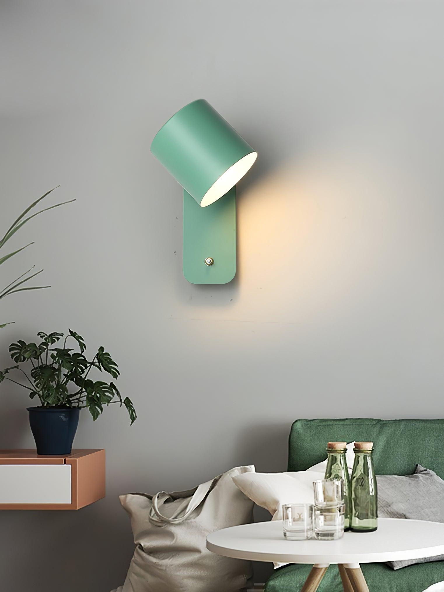 Moderne minimalistische draaibare cilindervormige LED-wandlamp, 1-licht