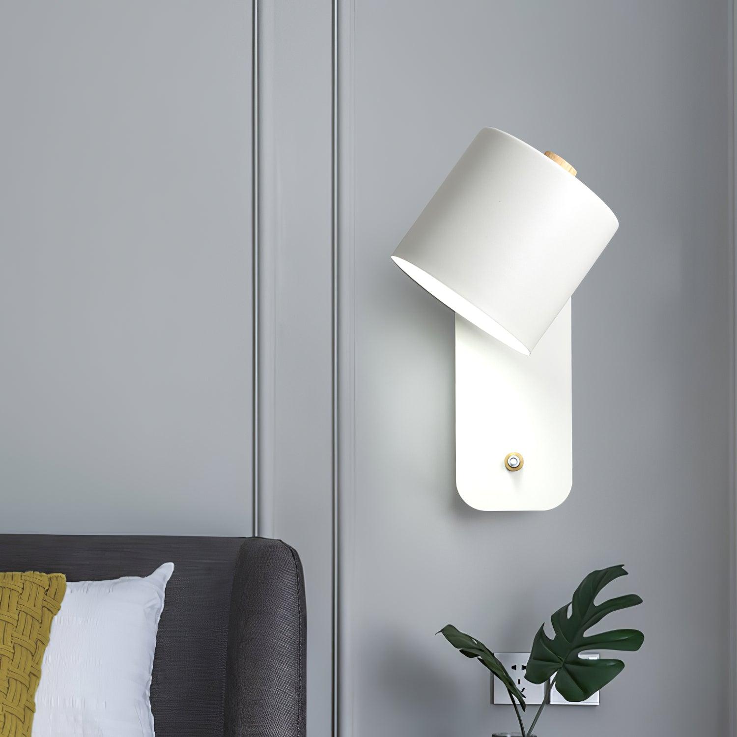 Moderne minimalistische draaibare cilindervormige LED-wandlamp, 1-licht