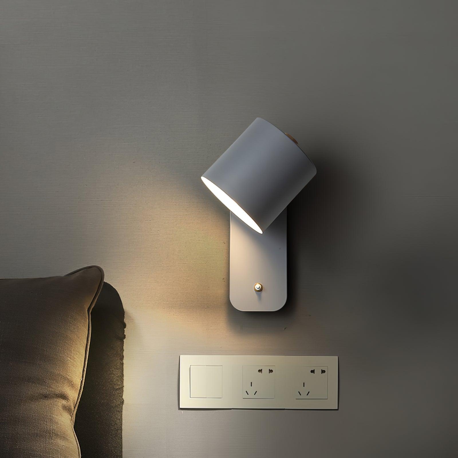 Moderne minimalistische draaibare cilindervormige LED-wandlamp, 1-licht