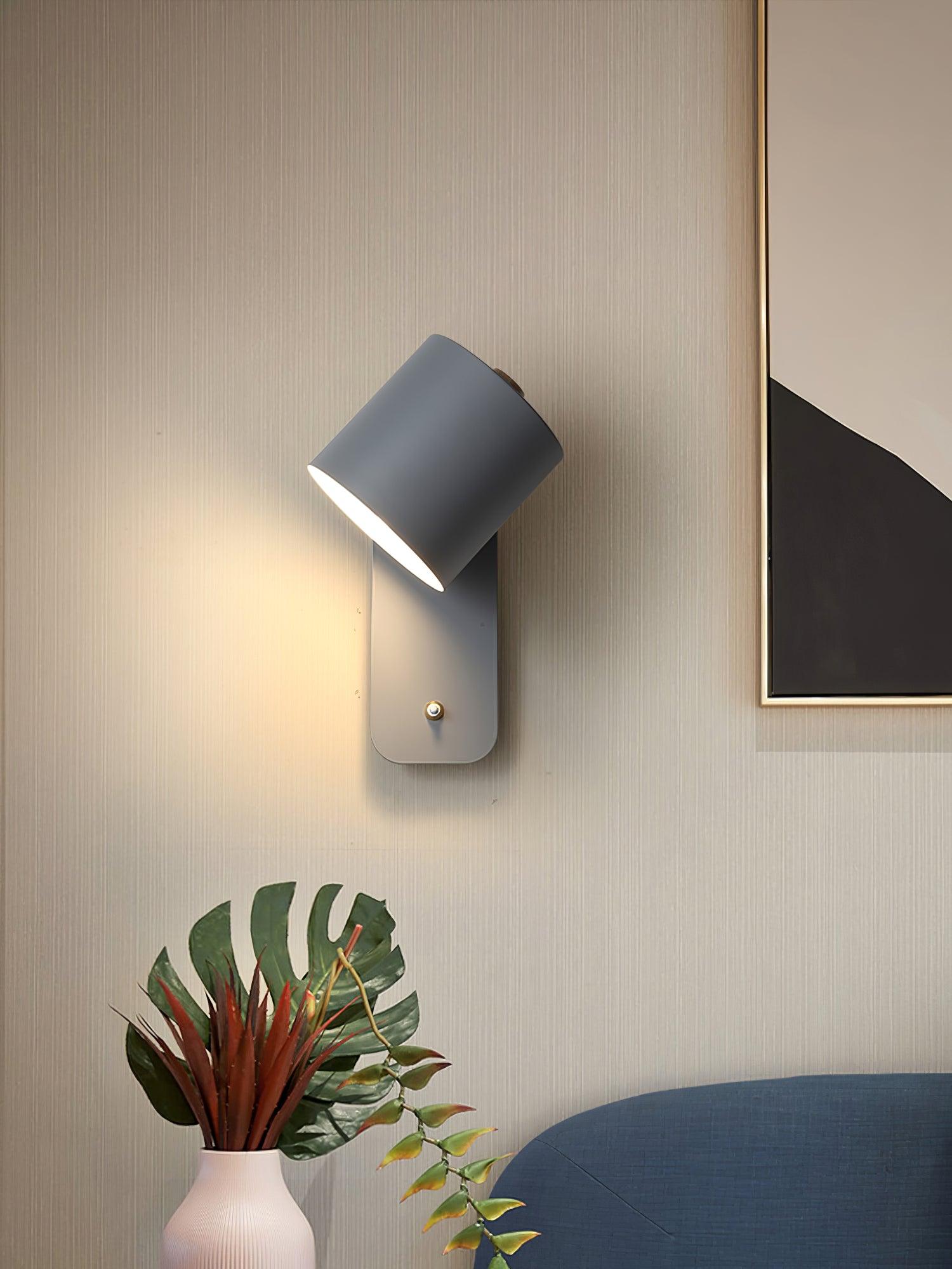 Moderne minimalistische draaibare cilindervormige LED-wandlamp, 1-licht