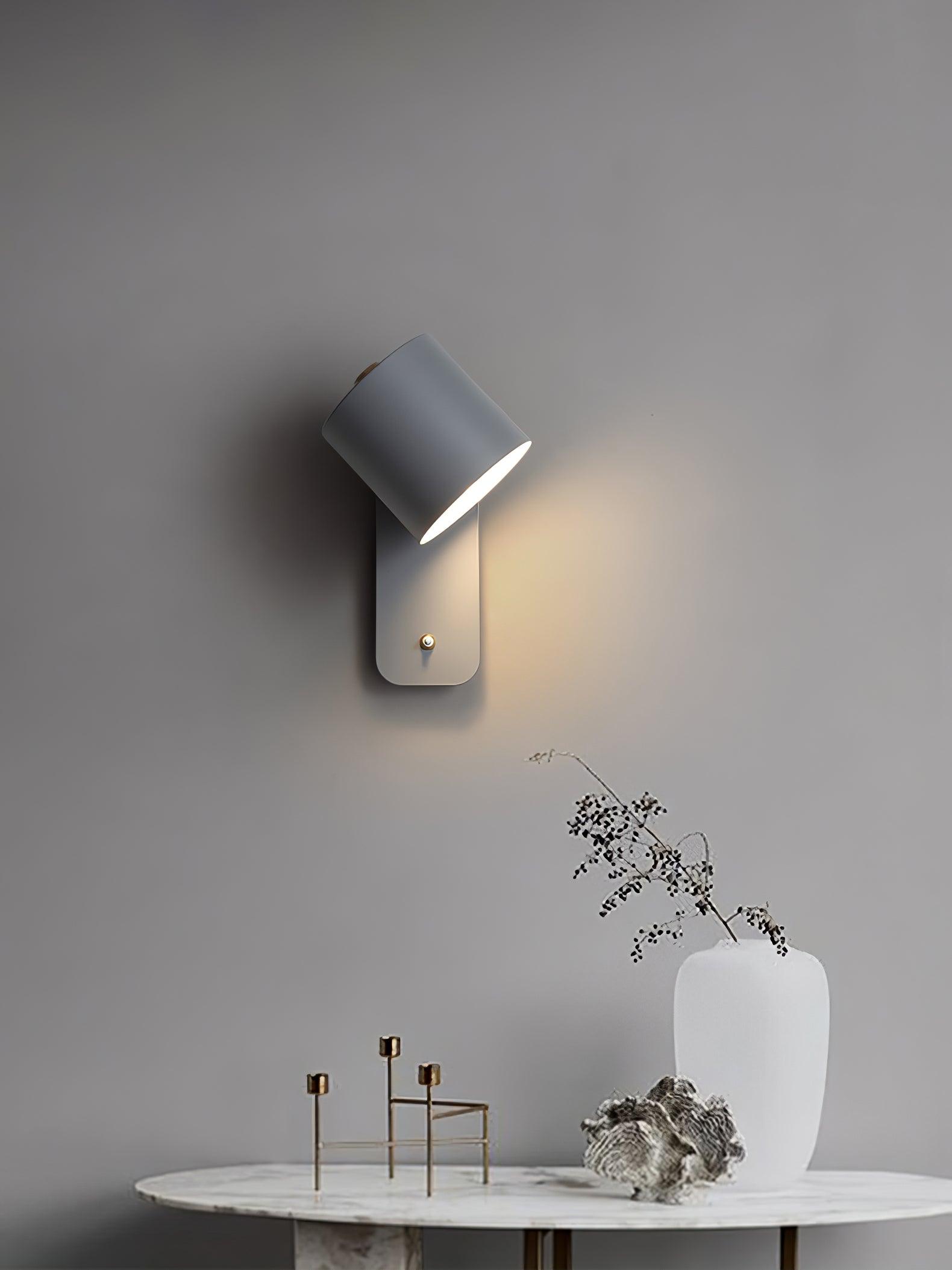 Moderne minimalistische draaibare cilindervormige LED-wandlamp, 1-licht
