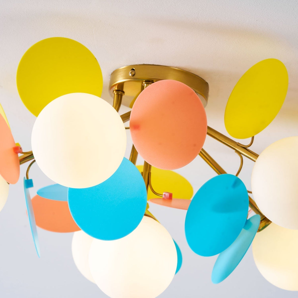 Lampada da soffitto moderna Macaron a globo con LED a 1 luce
