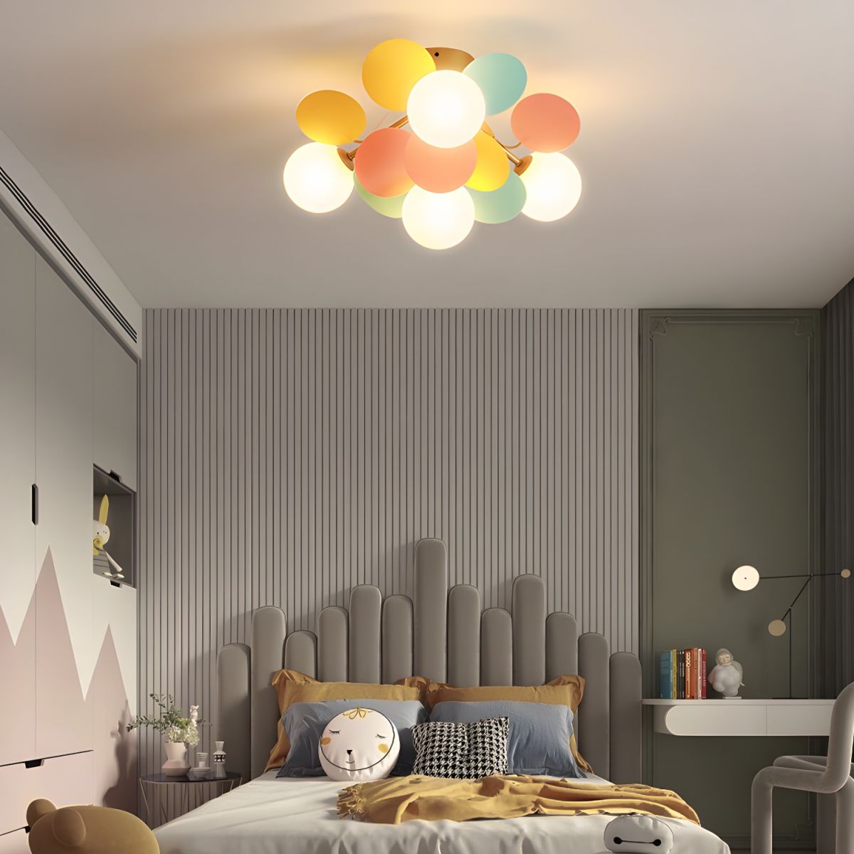 Moderner Macaron-Globus-LED-Deckenleuchte 1-Flammig