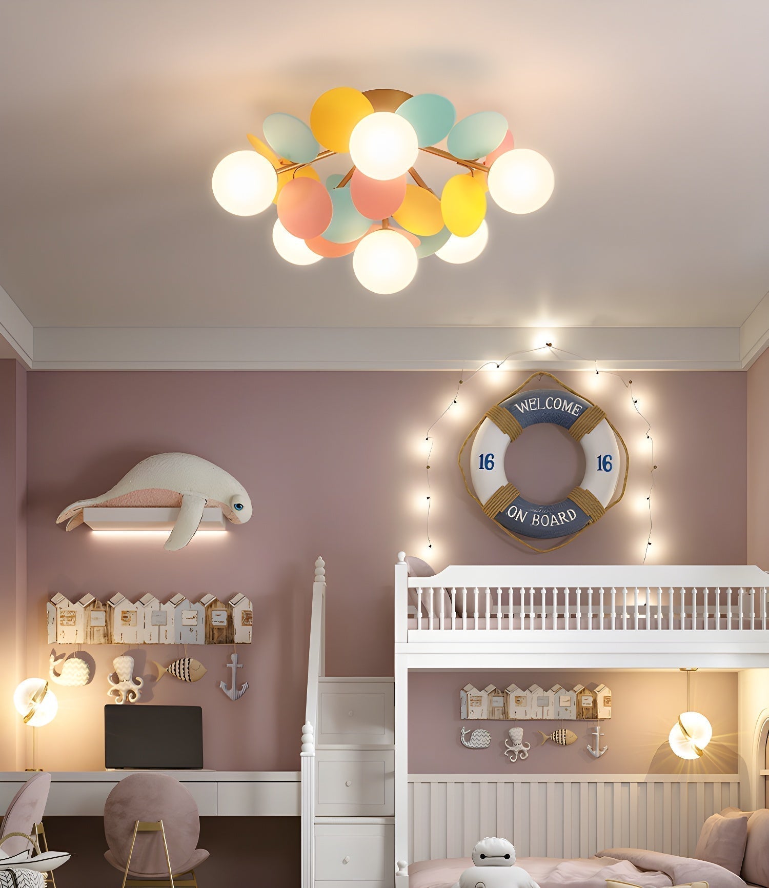 Moderner Macaron-Globus-LED-Deckenleuchte 1-Flammig