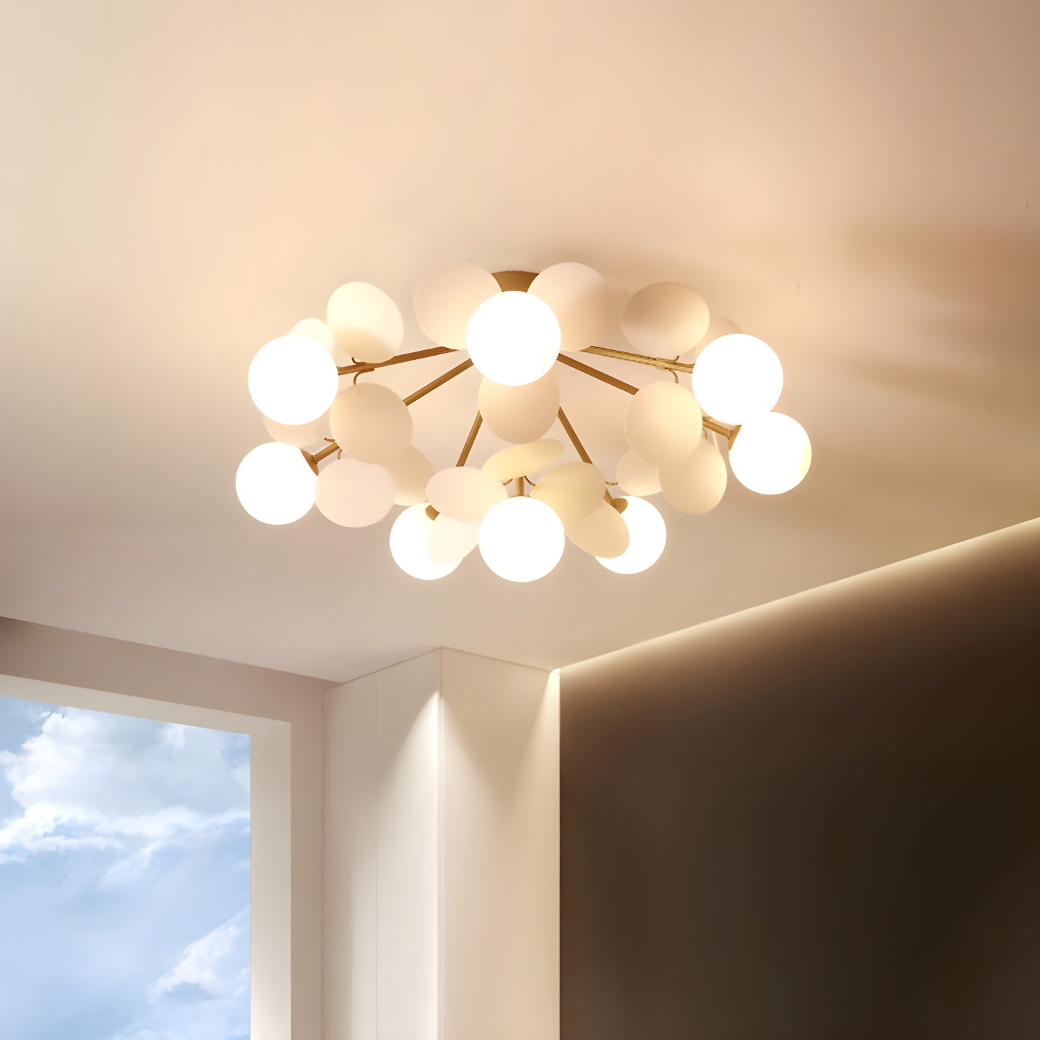Moderner Macaron-Globus-LED-Deckenleuchte 1-Flammig