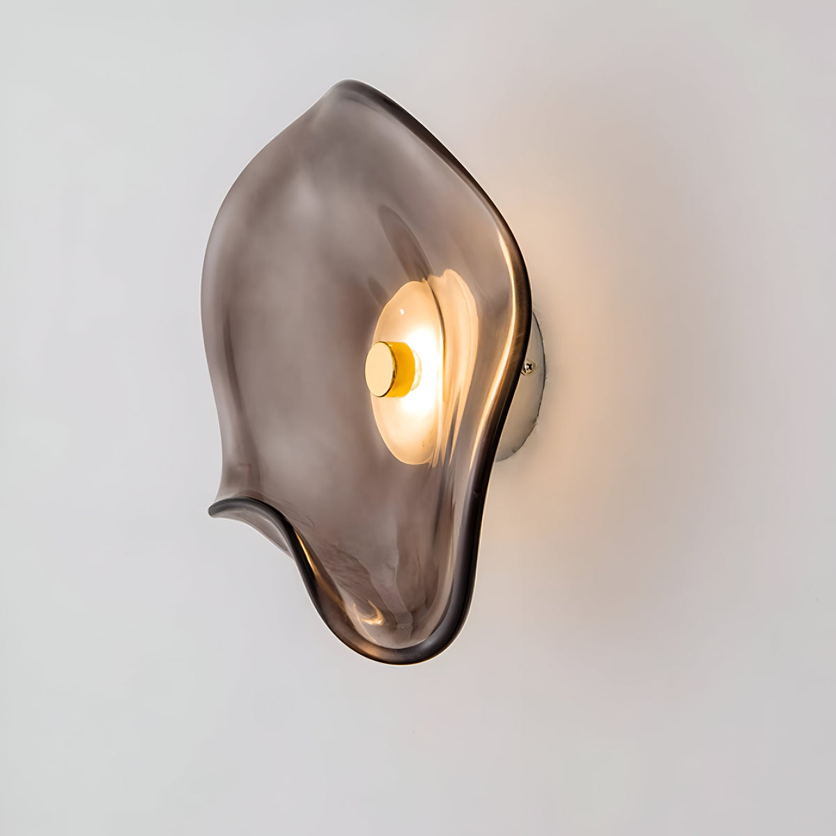 Nordische gebogene Glas Japandi LED-Wandleuchte 1-flammig