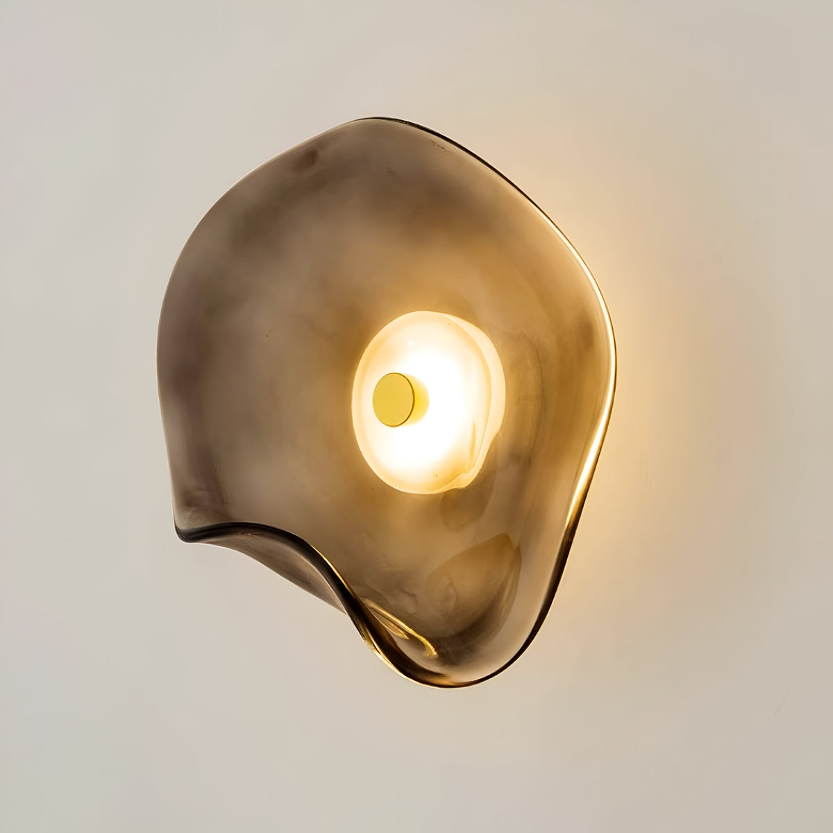 Nordische gebogene Glas Japandi LED-Wandleuchte 1-flammig