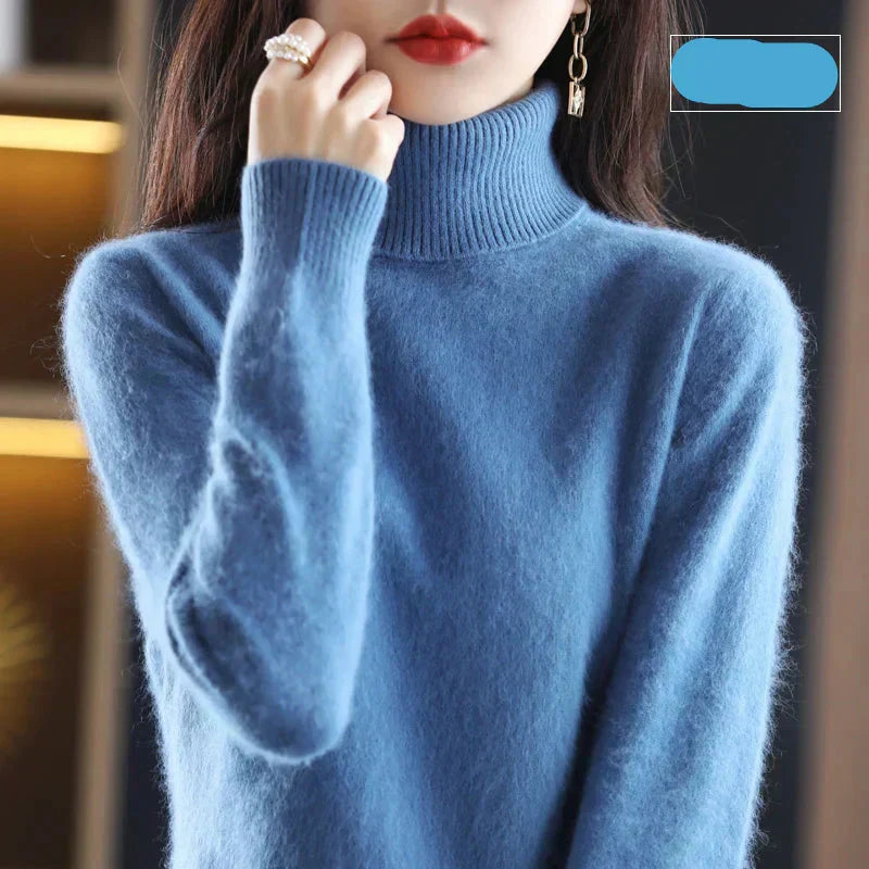 Suéter de cuello alto Nyorelle 100% cachemira para otoño e invierno