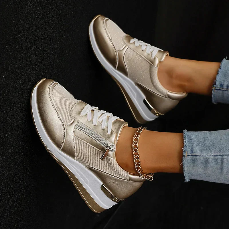 ZAPATILLAS | ZAPATILLAS CON CUÑA Y CREMALLERA LATERAL