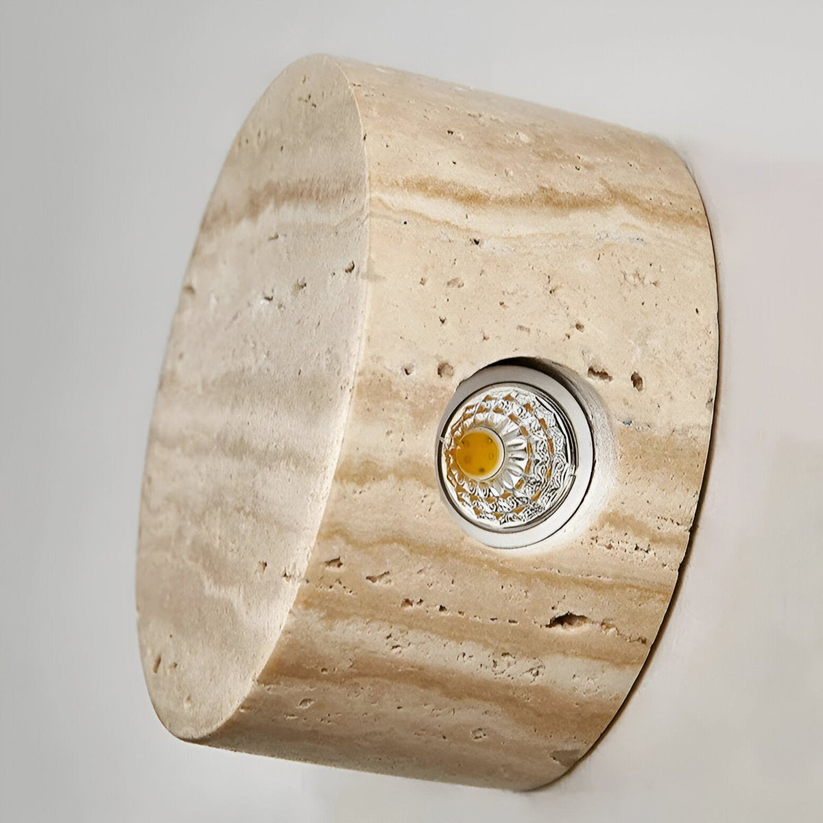 Japanische Wabi-Sabi Travertin Stein LED-Wandleuchte 1-flammig