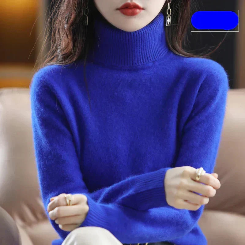 Suéter de cuello alto Nyorelle 100% cachemira para otoño e invierno