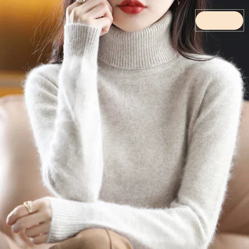 Suéter de cuello alto Nyorelle 100% cachemira para otoño e invierno
