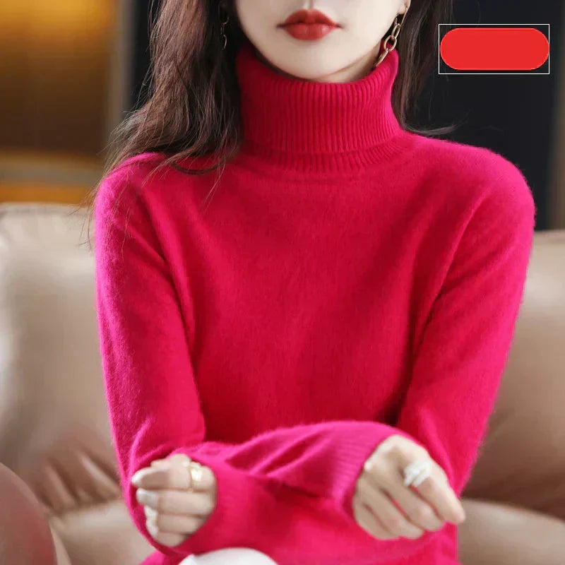Suéter de cuello alto Nyorelle 100% cachemira para otoño e invierno