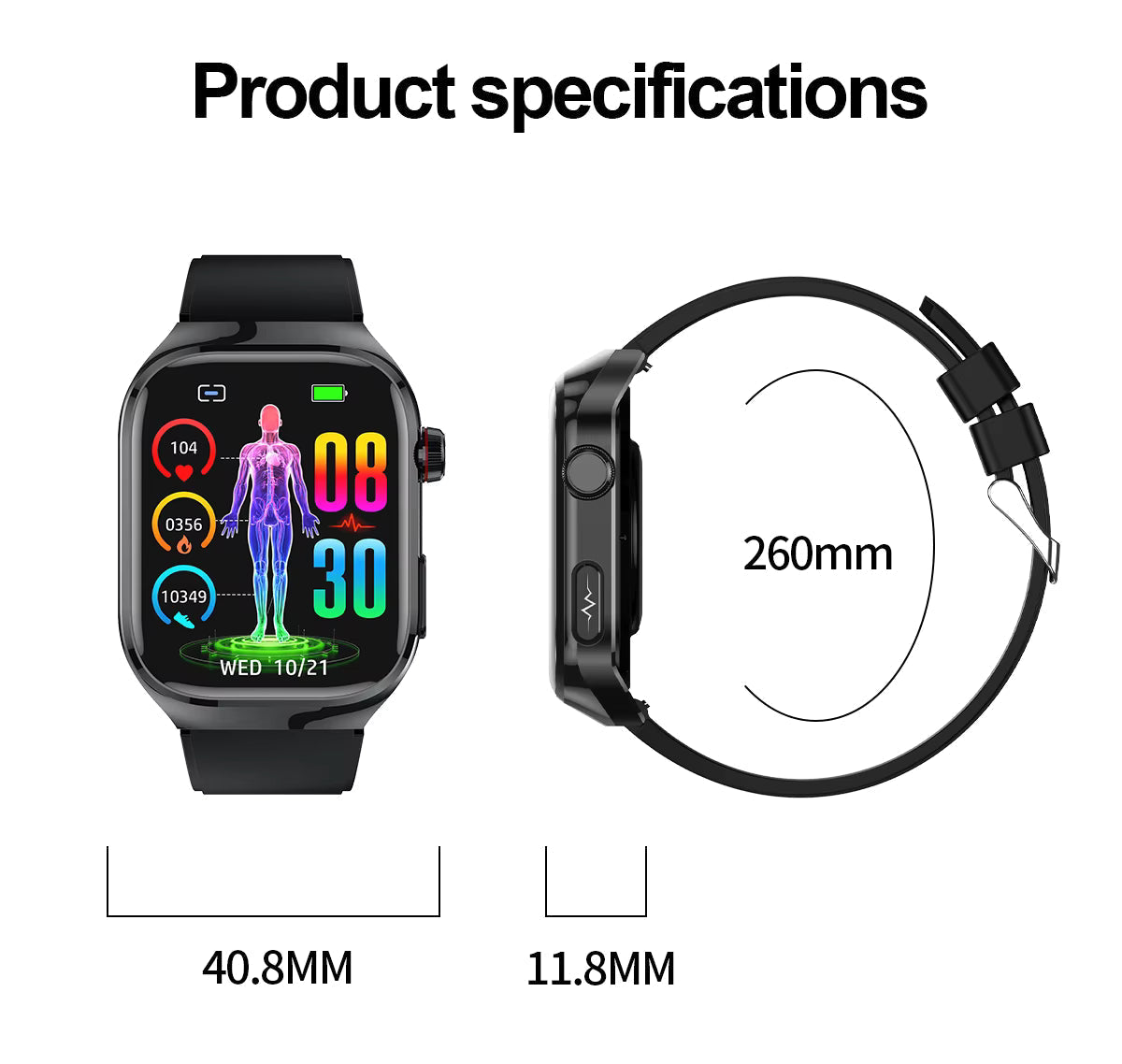 Orologio NexaPulse Monitoraggio Glicemia, ECG, Acido Urico, Bluetooth