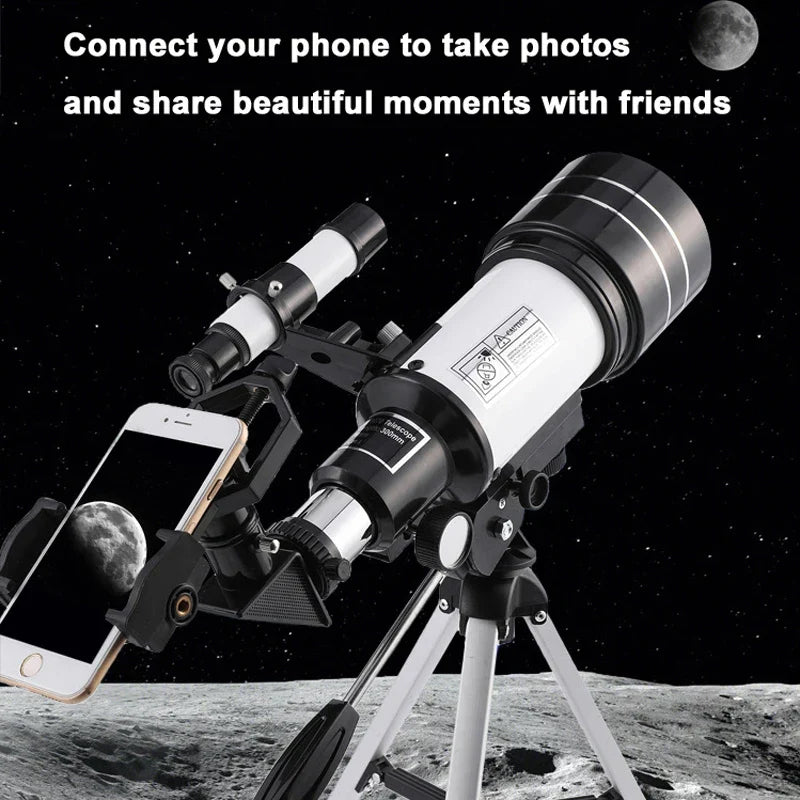 Professionelt Astronomisk Teleskop 150X Zoom F30070 HD Måneobservation Begynder Stjernekigger