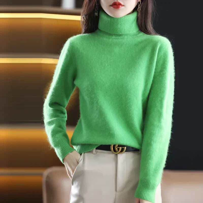 Suéter de cuello alto Nyorelle 100% cachemira para otoño e invierno