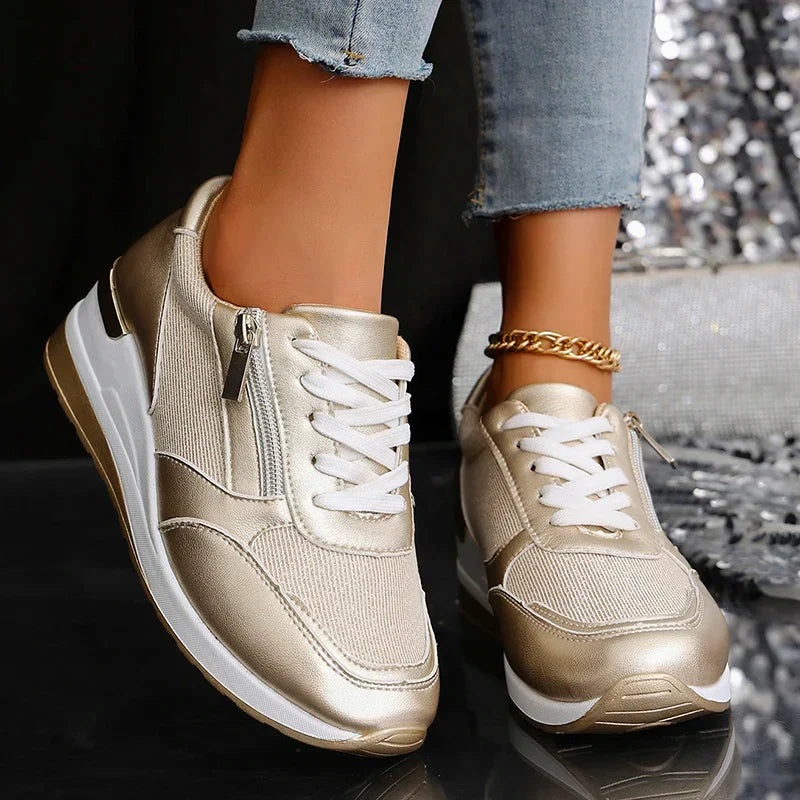 ZAPATILLAS | ZAPATILLAS CON CUÑA Y CREMALLERA LATERAL