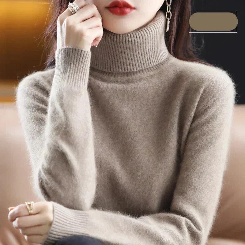 Suéter de cuello alto Nyorelle 100% cachemira para otoño e invierno