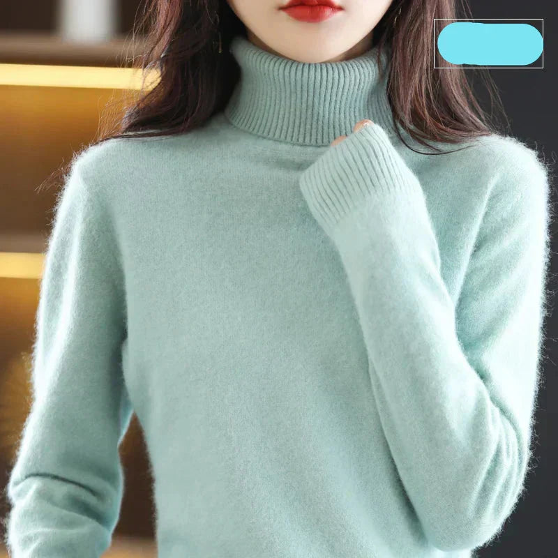 Suéter de cuello alto Nyorelle 100% cachemira para otoño e invierno
