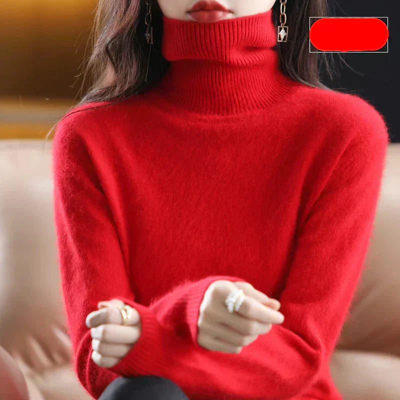Suéter de cuello alto Nyorelle 100% cachemira para otoño e invierno