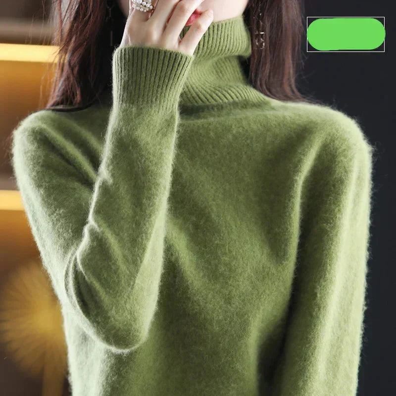 Suéter de cuello alto Nyorelle 100% cachemira para otoño e invierno
