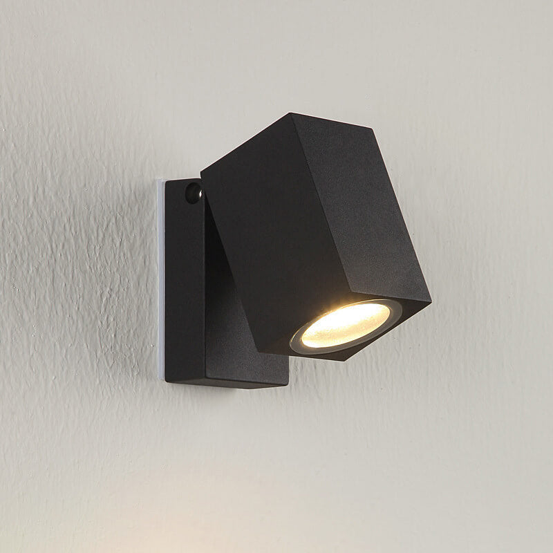 Aplique de pared exterior moderno cuadrado LED ajustable 1 luz